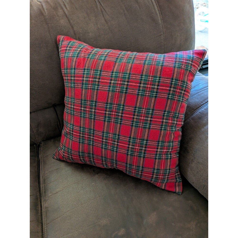 Christmas Plaid Throw Pillow Covers Set of 2 Scottish Tartan Farmhouse Cushion